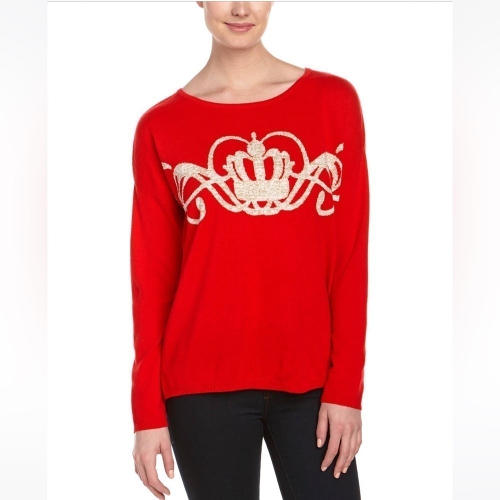 Joan Vaas Wool And Cashmere Blend Carriage Crown Sweater Size M